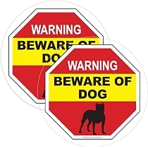 Of Dog Sign, Large 7 x 10 Inch Warning Dog Sign, Sticker, Indoor